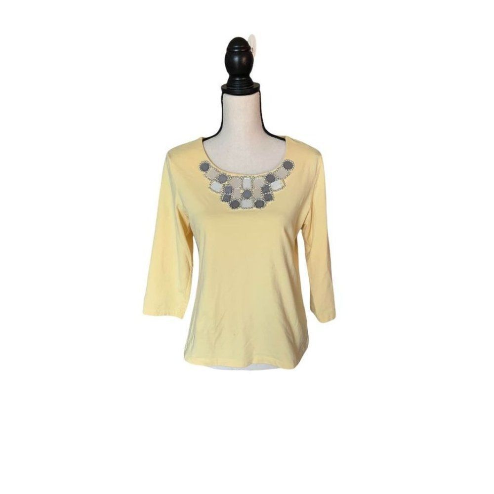 Ruby Rd. beautiful Casual Shirt with Beaded Embellishments - Size M